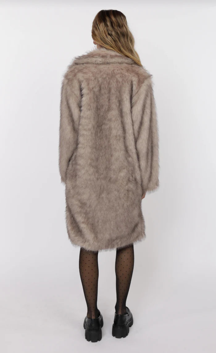 Pixie Tipped Vegan Fur Coat