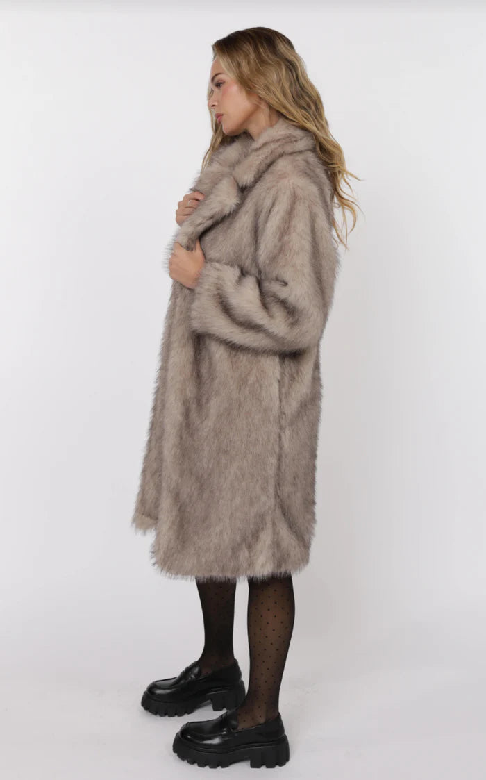 Pixie Tipped Vegan Fur Coat
