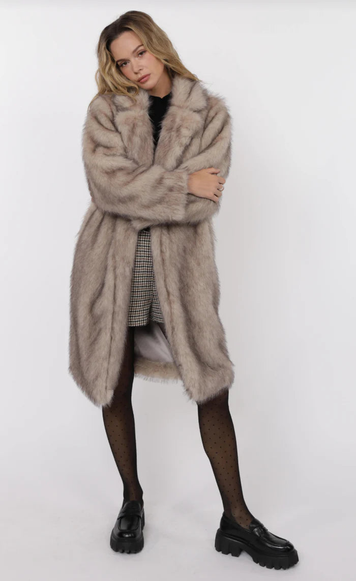 Pixie Tipped Vegan Fur Coat