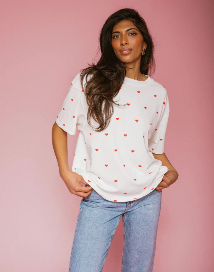 All Over Tiny Heart Boxy Tee