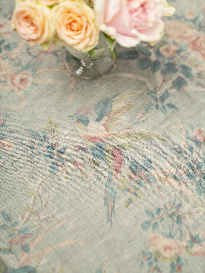 Vienna Linen Tablecloth - Dusty Blue