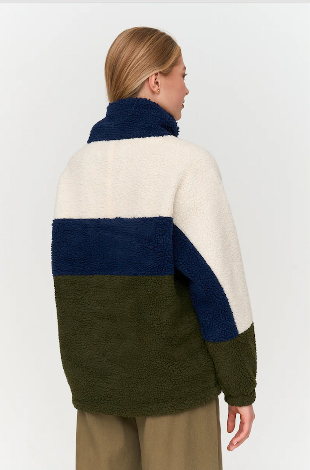 Fleecy Colorblock Pullover