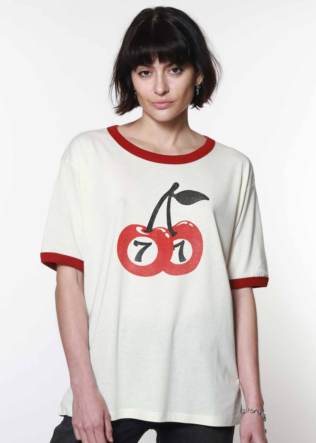 Seven Cherries Slouchy Ringer Tee