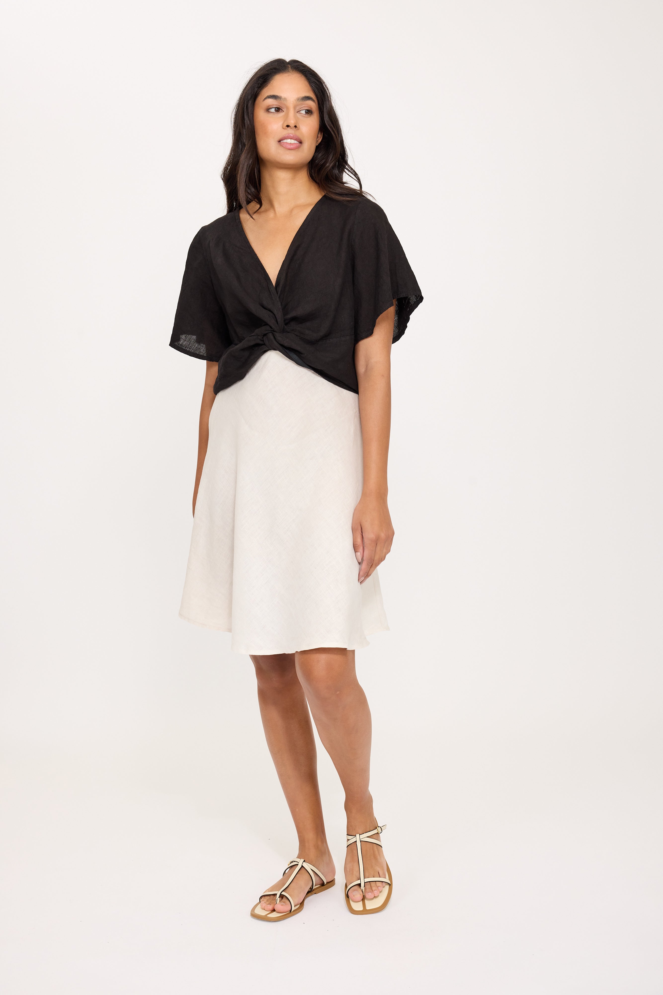 Linen Twist Tied Top