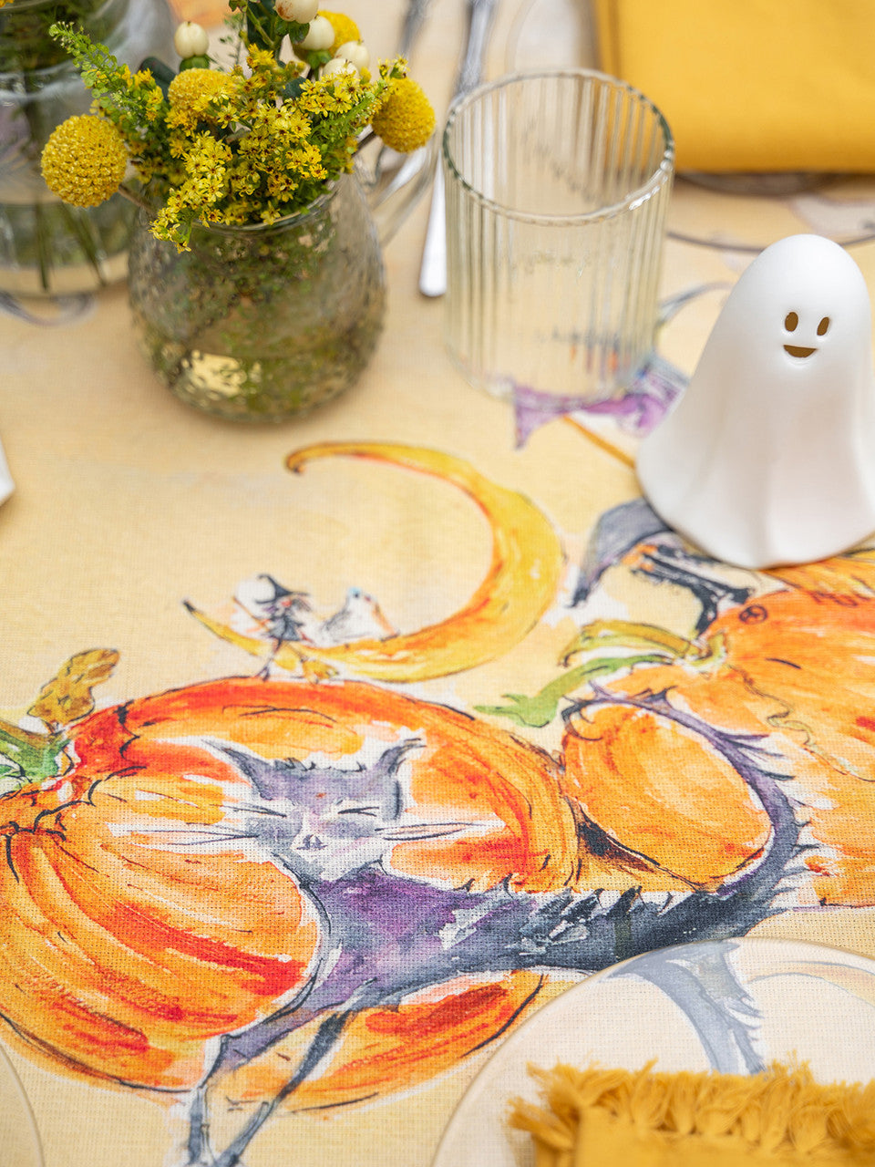Boo! Watercolor Tablecloth