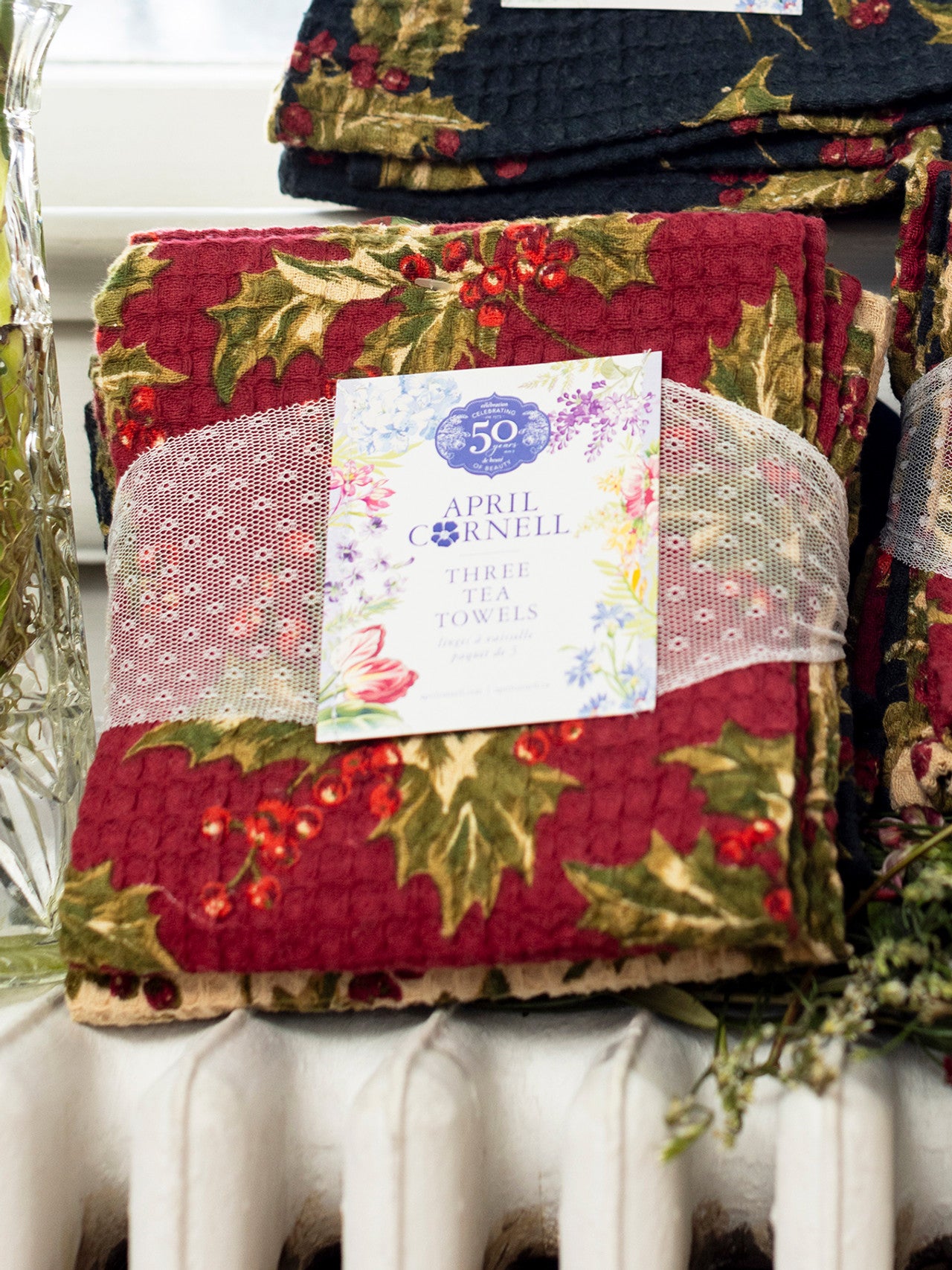 Winterberry Patchwork Tea Towel Set of 3