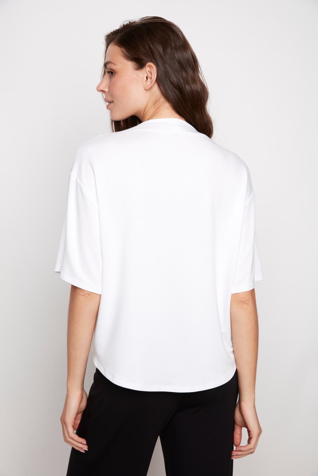 Slit Neck Short Sleeve Top