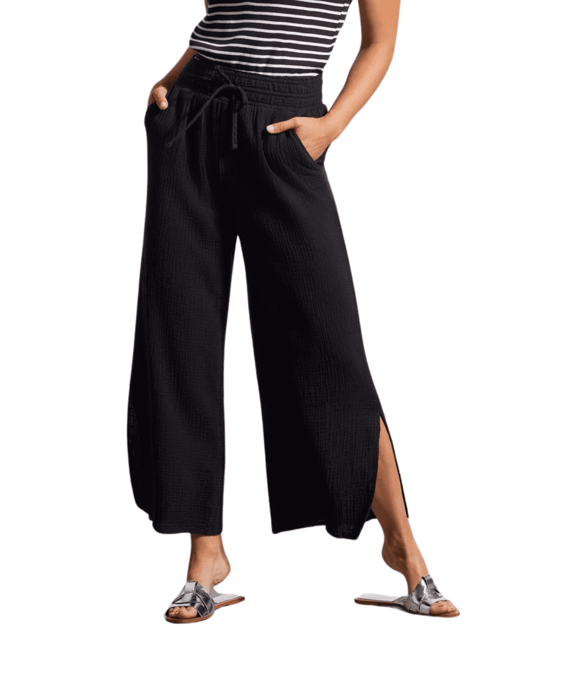 Wear 2 Ways Wide Leg Pant With Slits