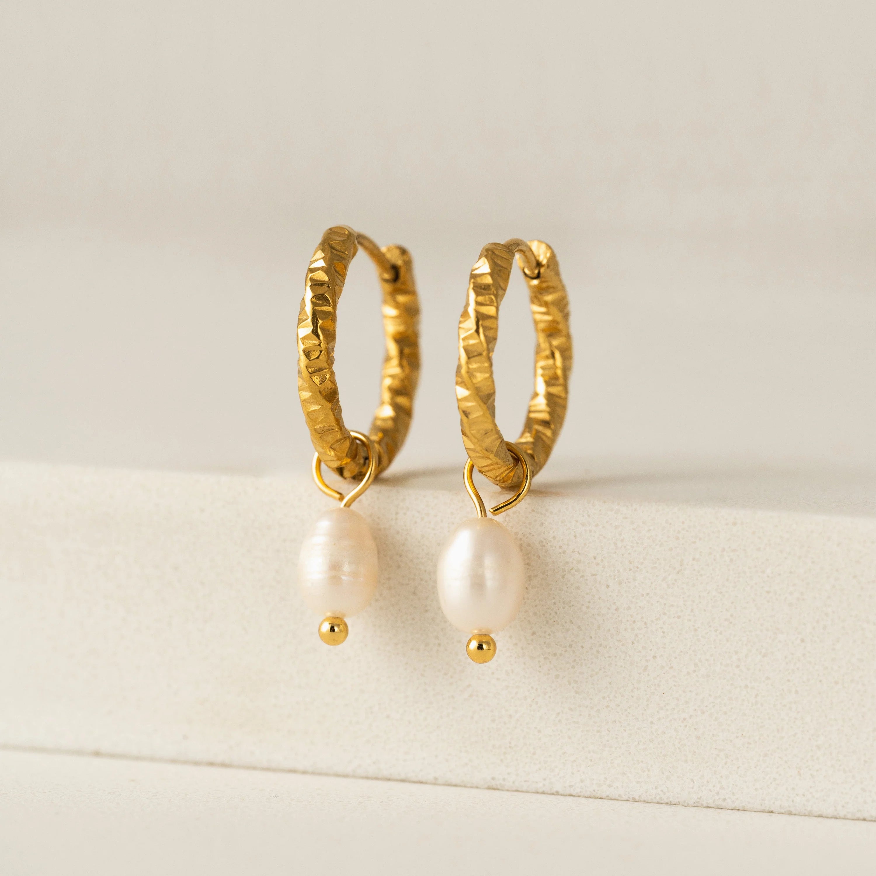 Venus Pearl Hoop Earrings