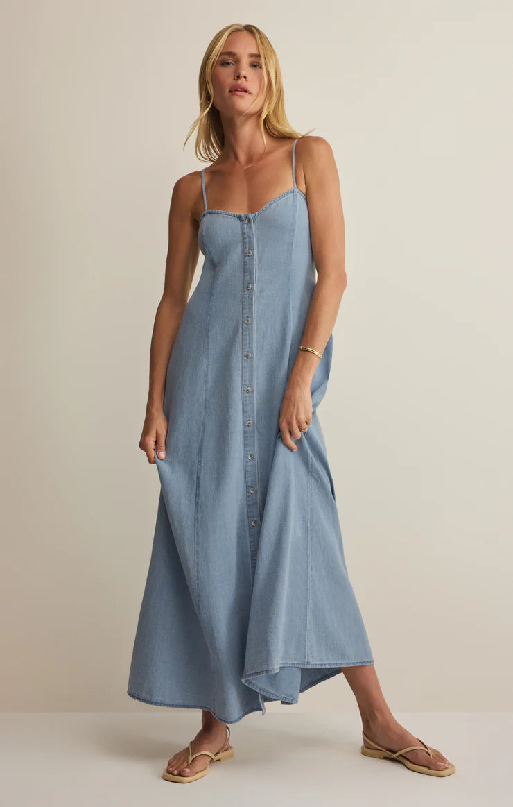 Angel Eyes Twill Midi Dress