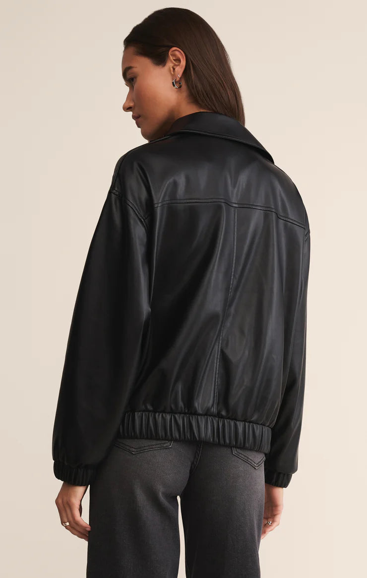 Idols Vegan Leather Bomber Jacket