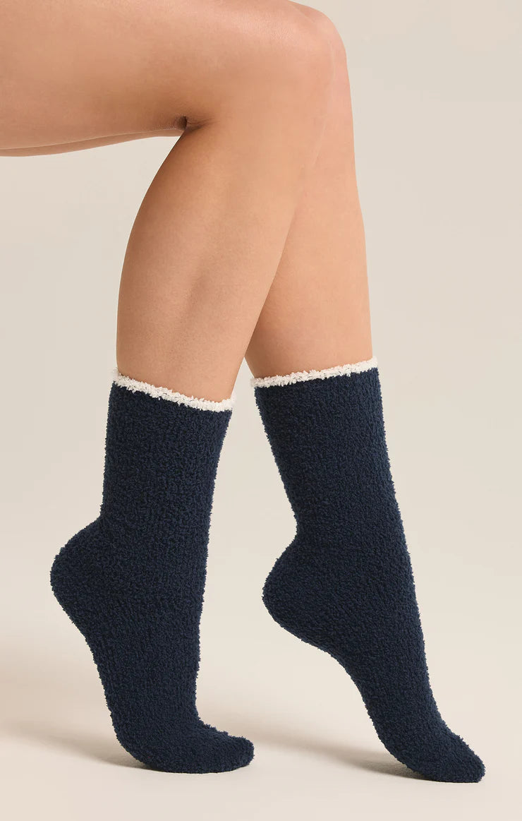 Navy Heart Sock 2pk