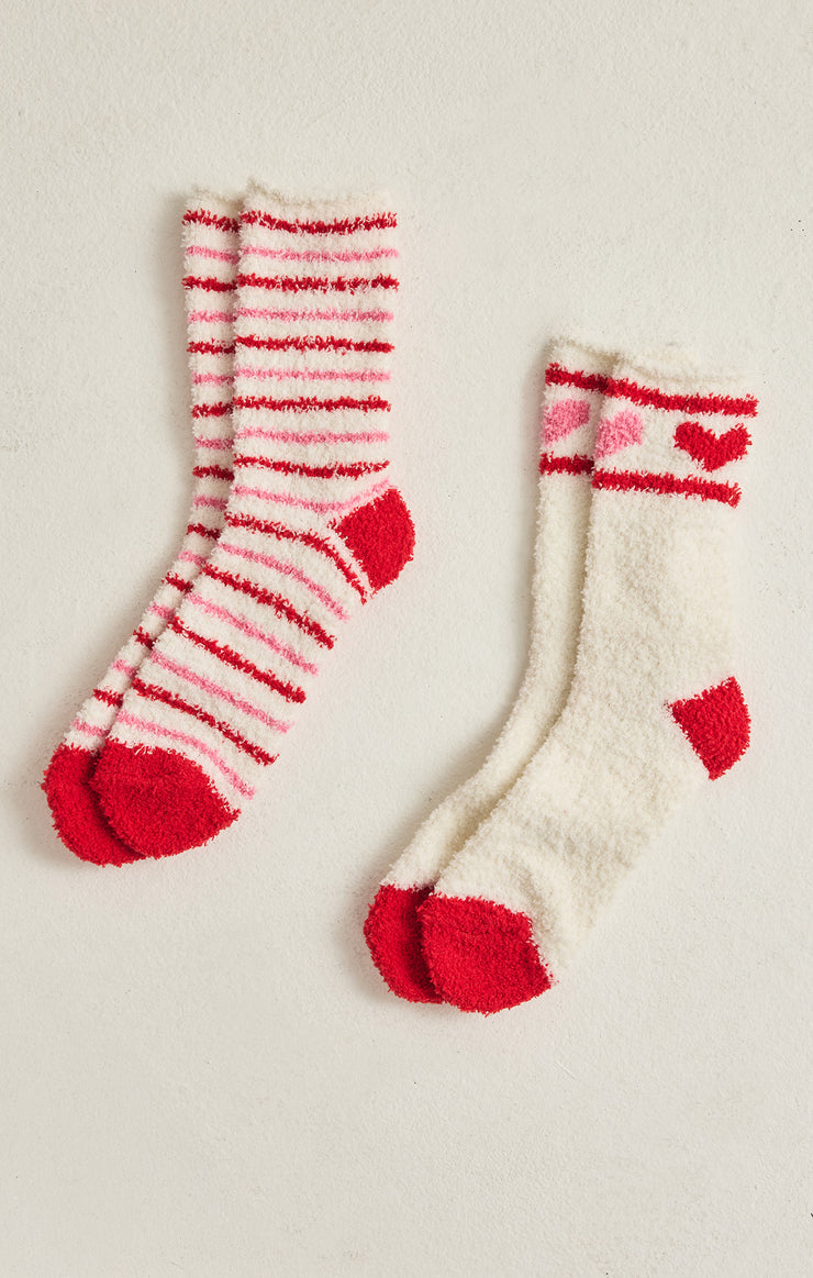 Striped Plush Socks 2-pack