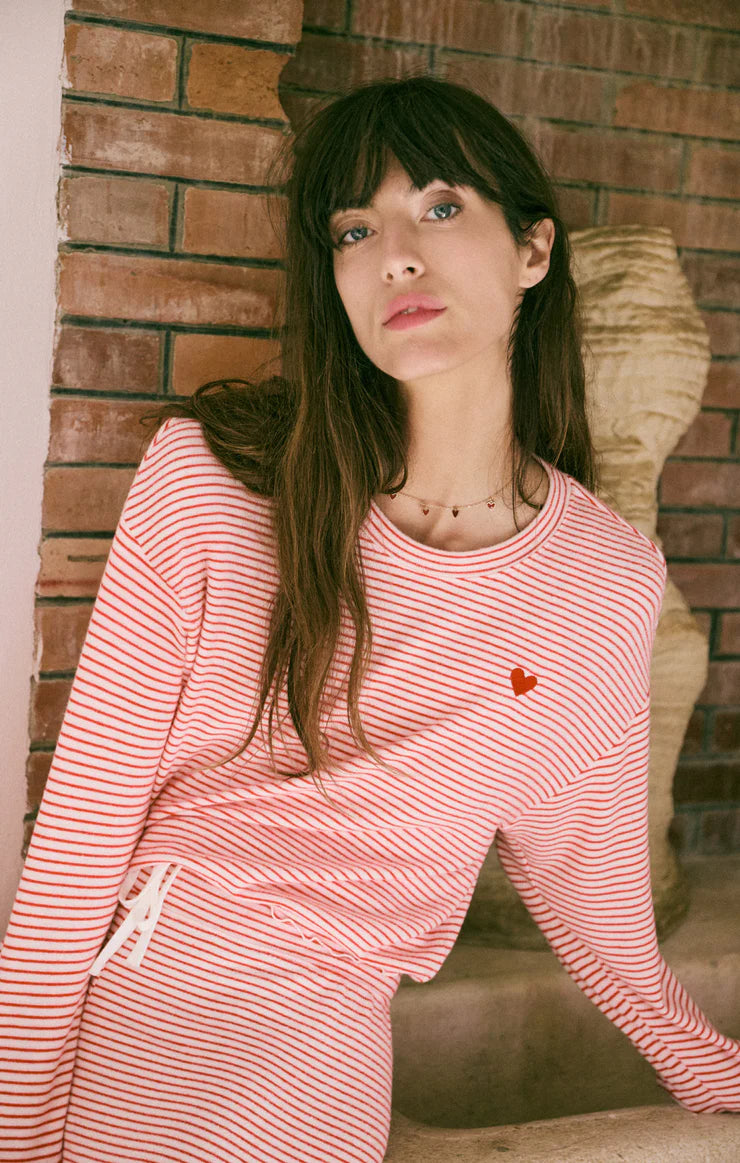 Bisous Stripe LS Top