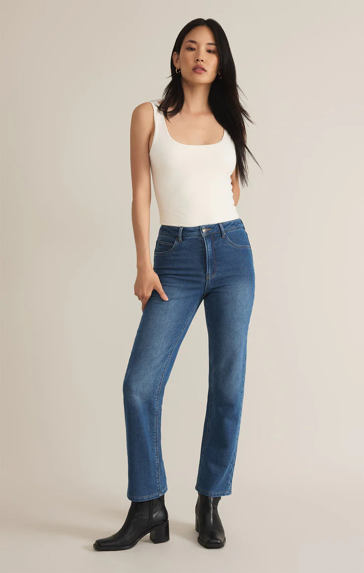 Val Straight Leg Knit denim