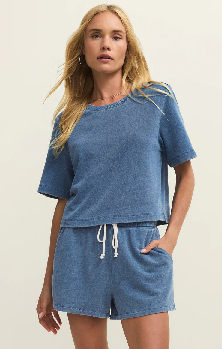 Curran Knit Denim Tee