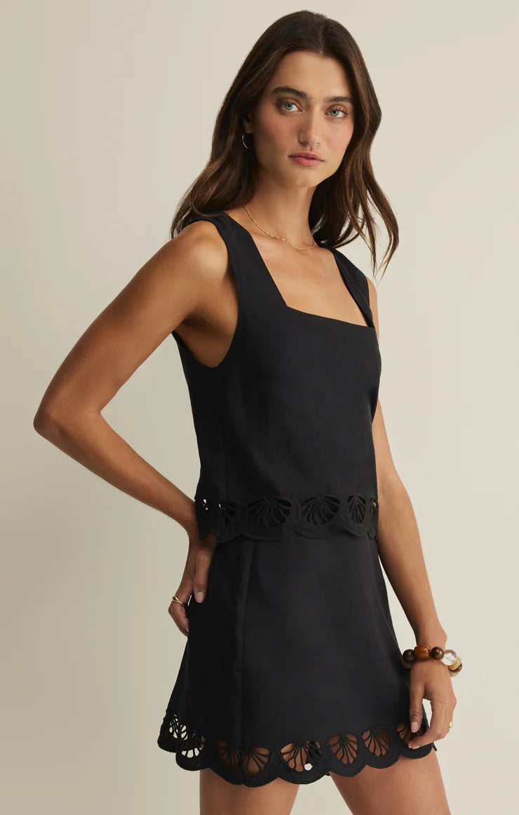 Charlene Embroidered Linen Top