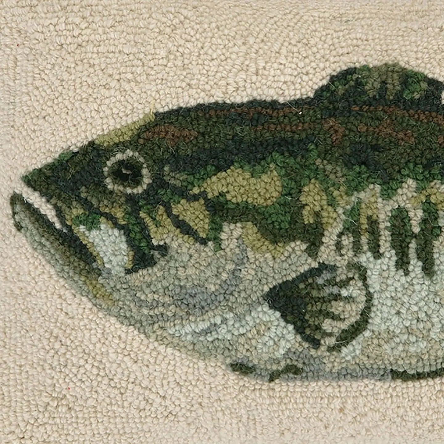 Bass Hooked Pillow