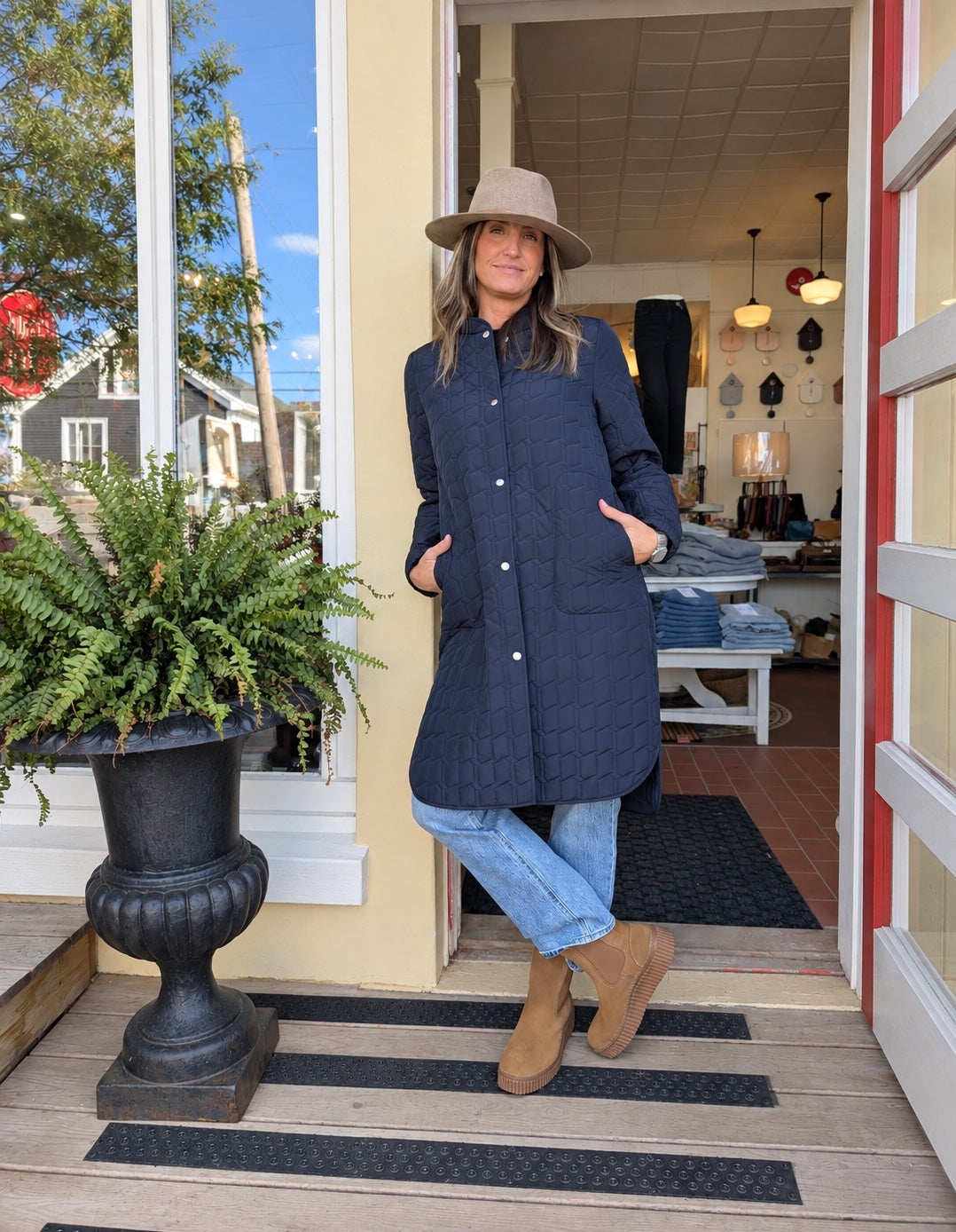 Ilse Jacobsen Long Quilted Coat Line01