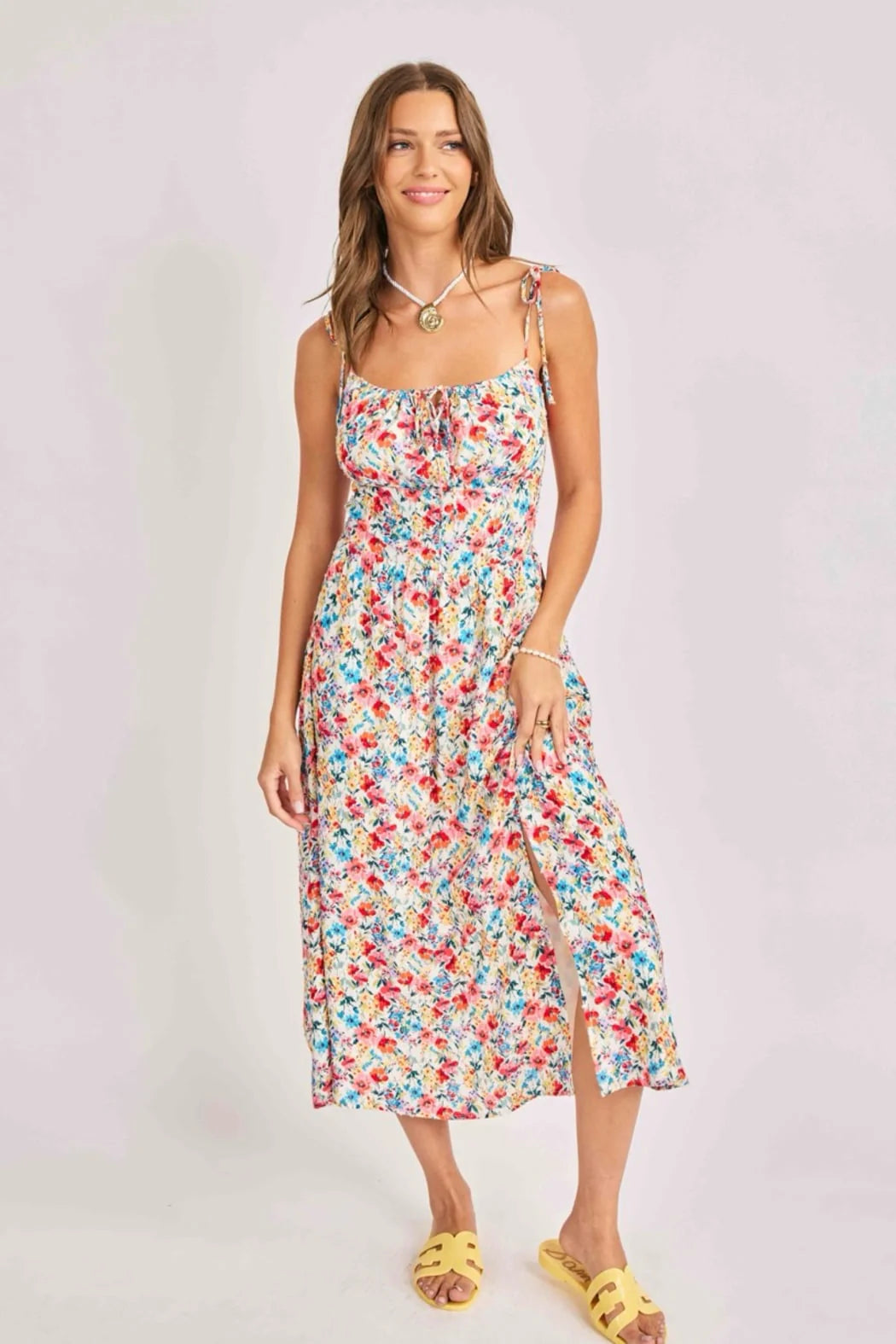Cove Tie Straps Midi Dress