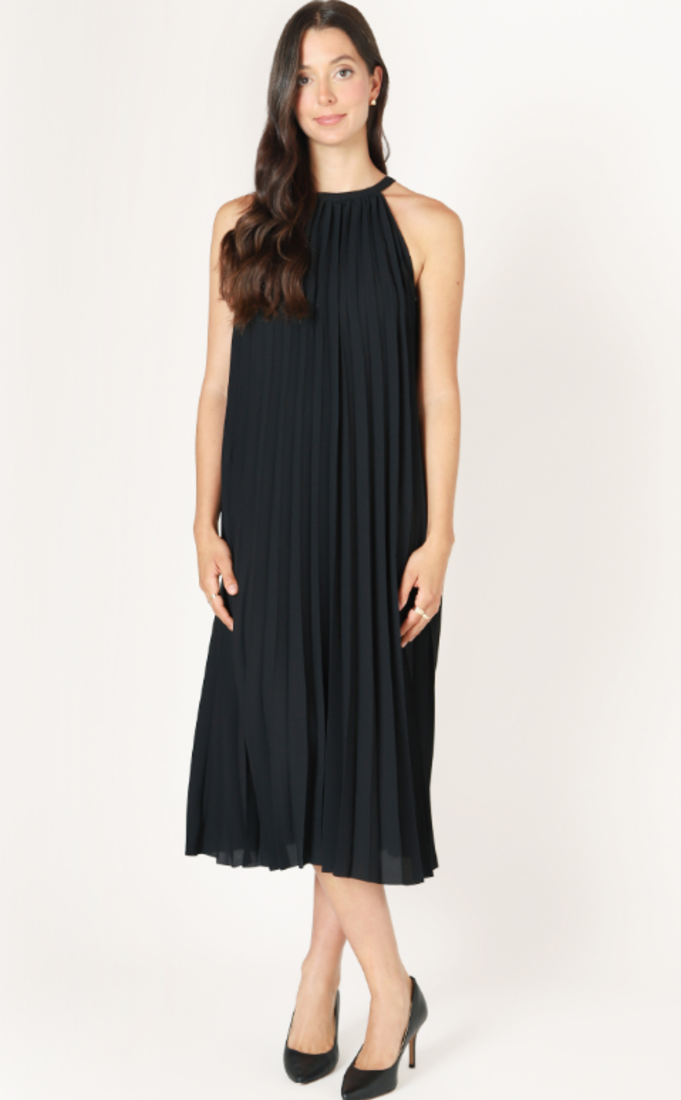 Pleated Halter Dress