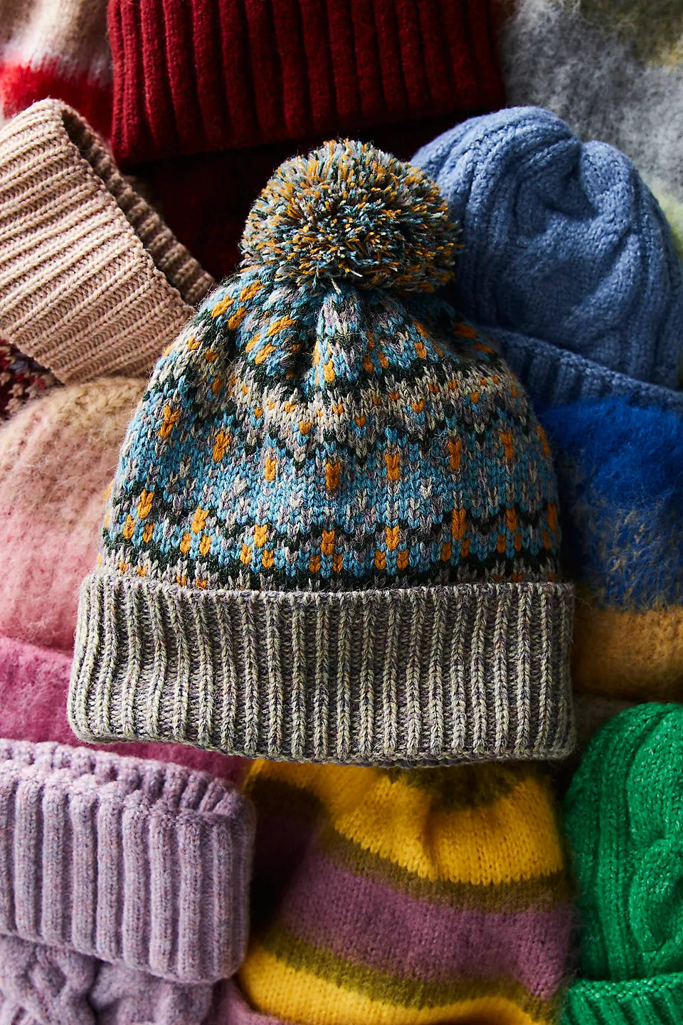 First Frost Fairisle PomPom Beanie