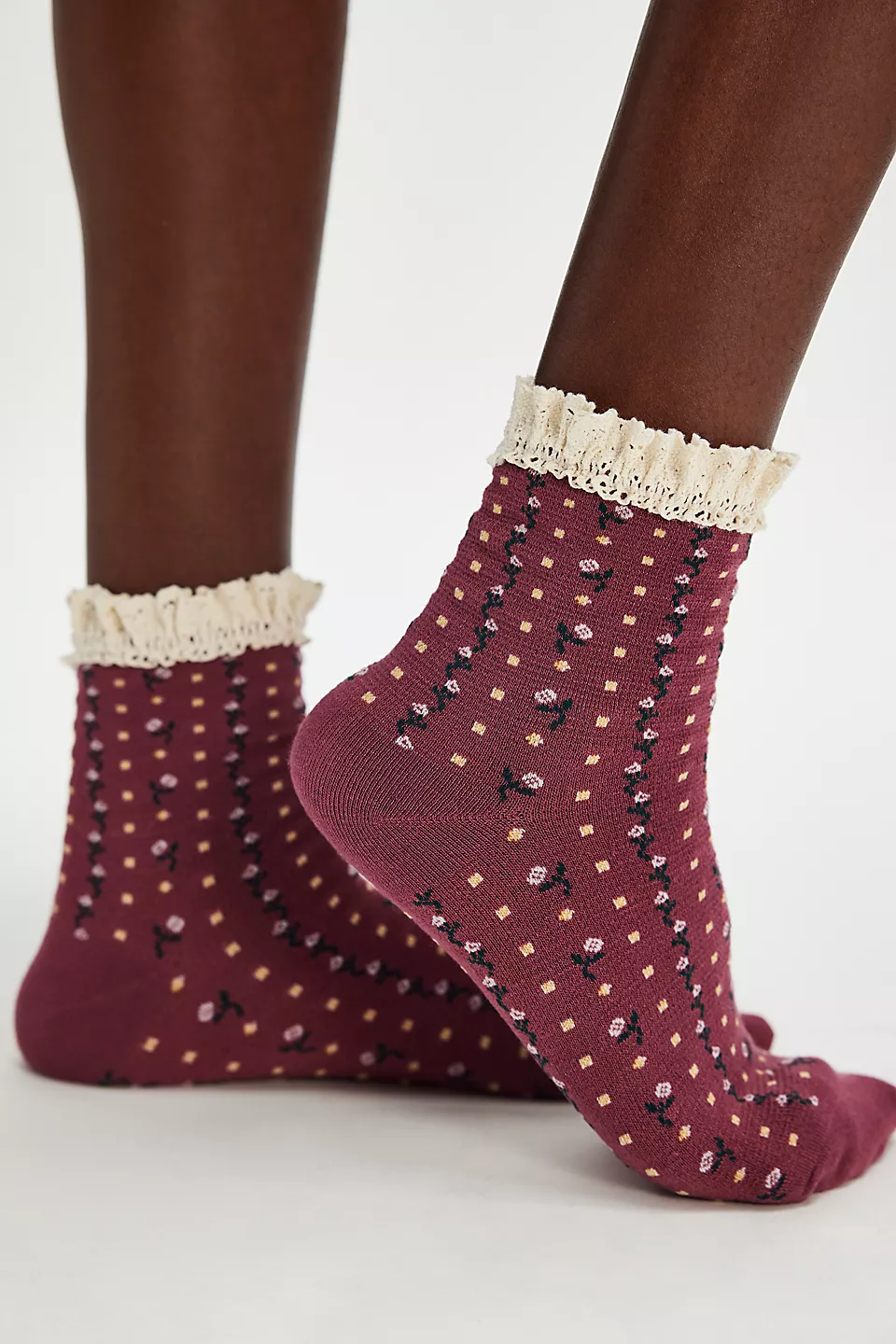 Free People Rosebud Waffle Knit Ankle Socks