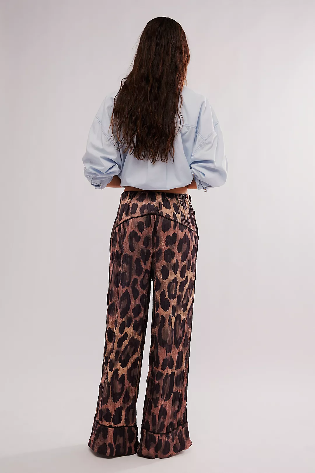 Free People All Out Satin Leopard Pants