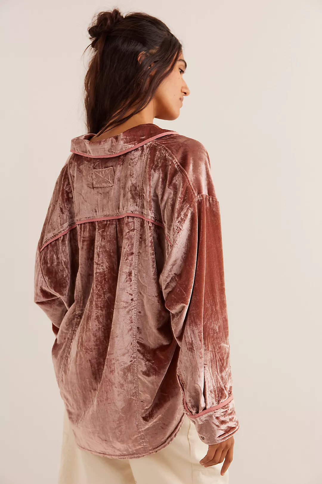 Free People Luxy Solid Velvet Shirt