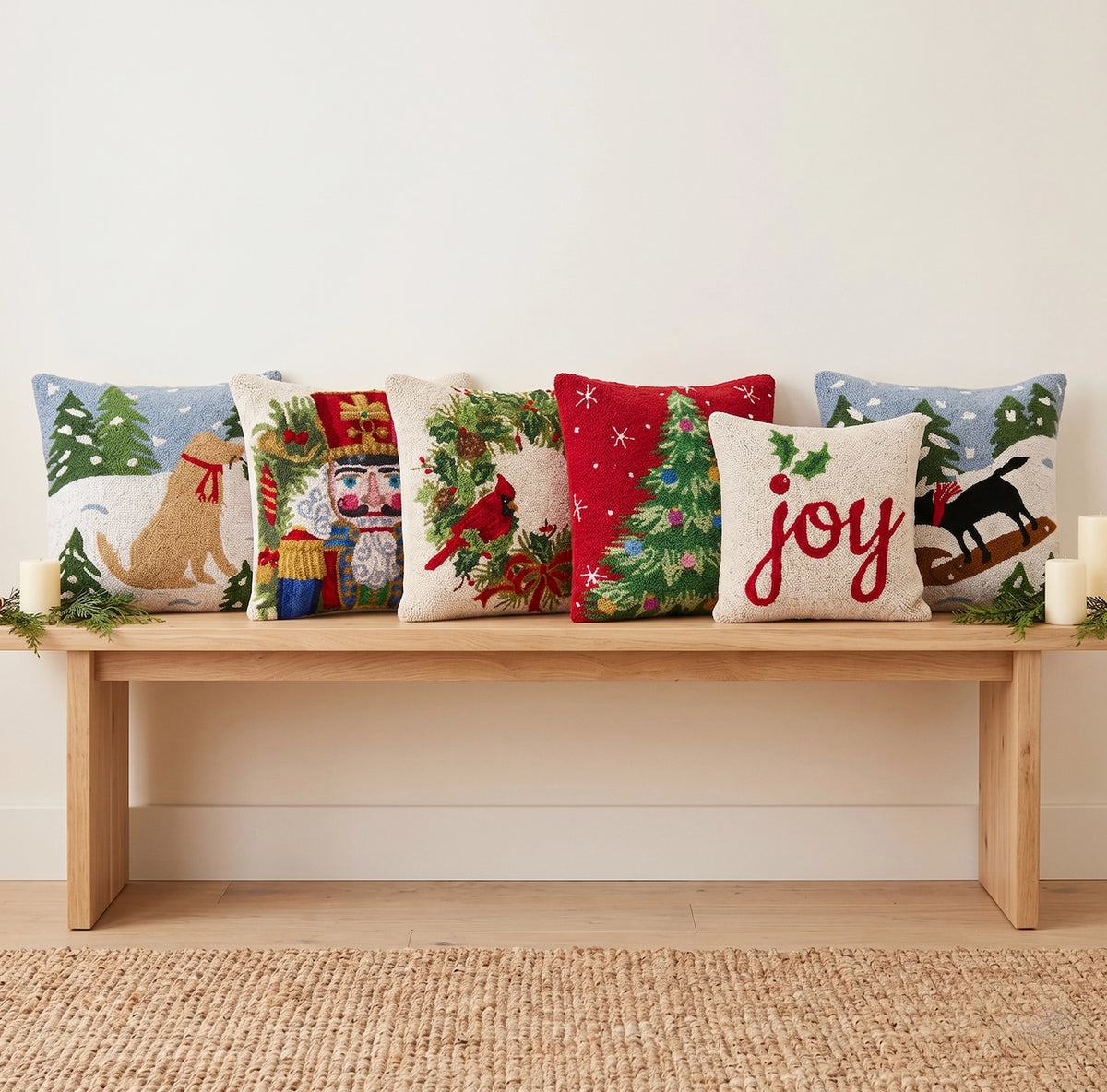 Cardinal Wreath Hook Pillow