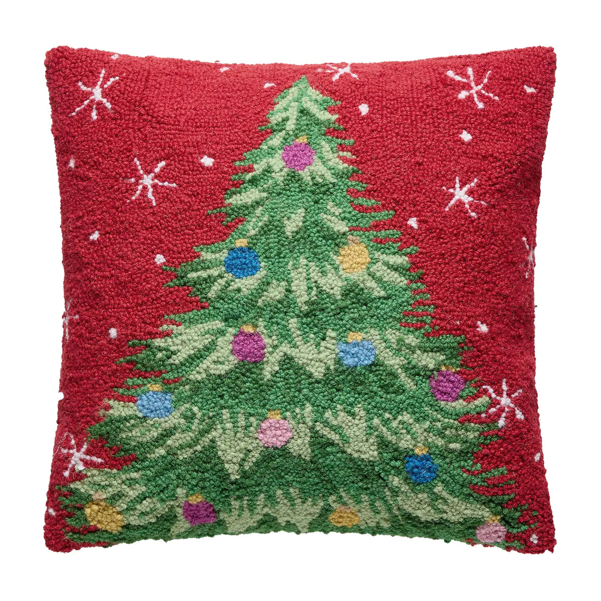 Christmas Tree Hooked Pillow