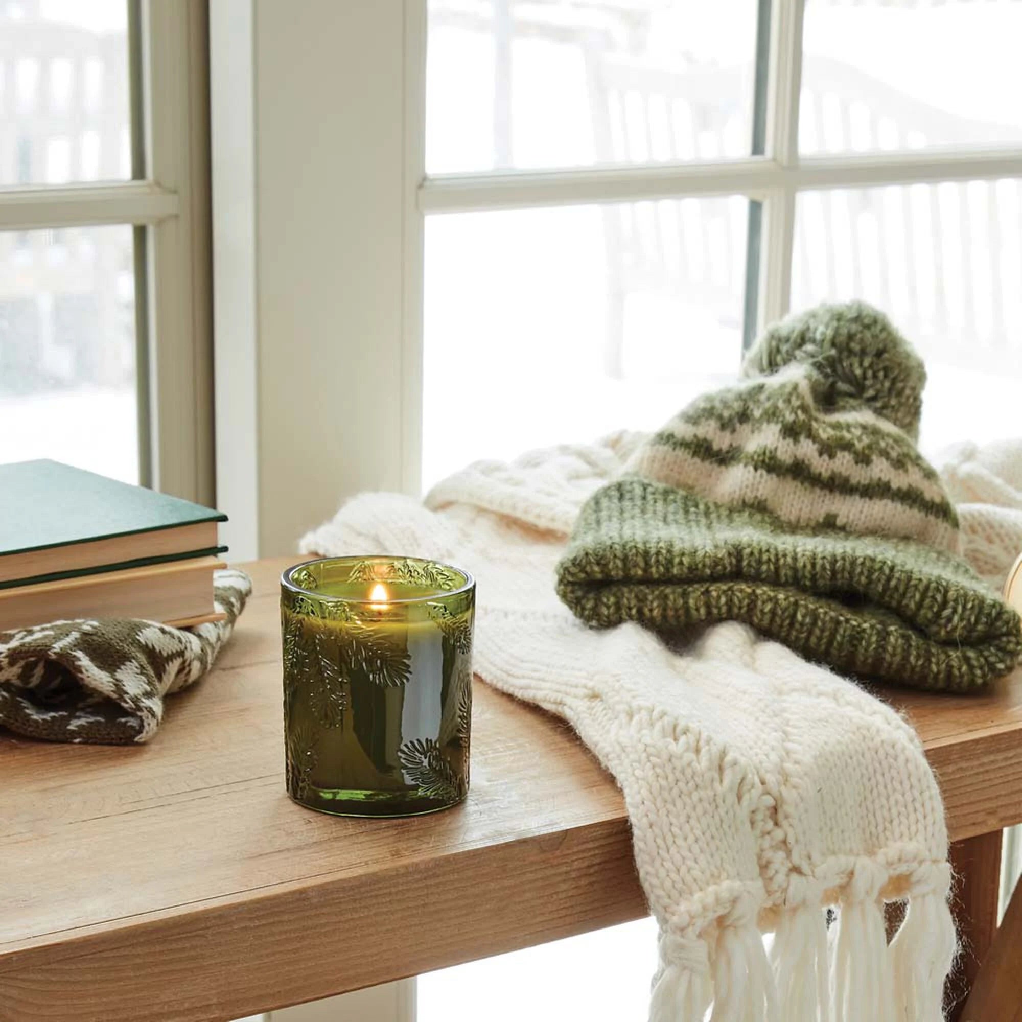Frasier Fir Green Glass Aromatic Candle
