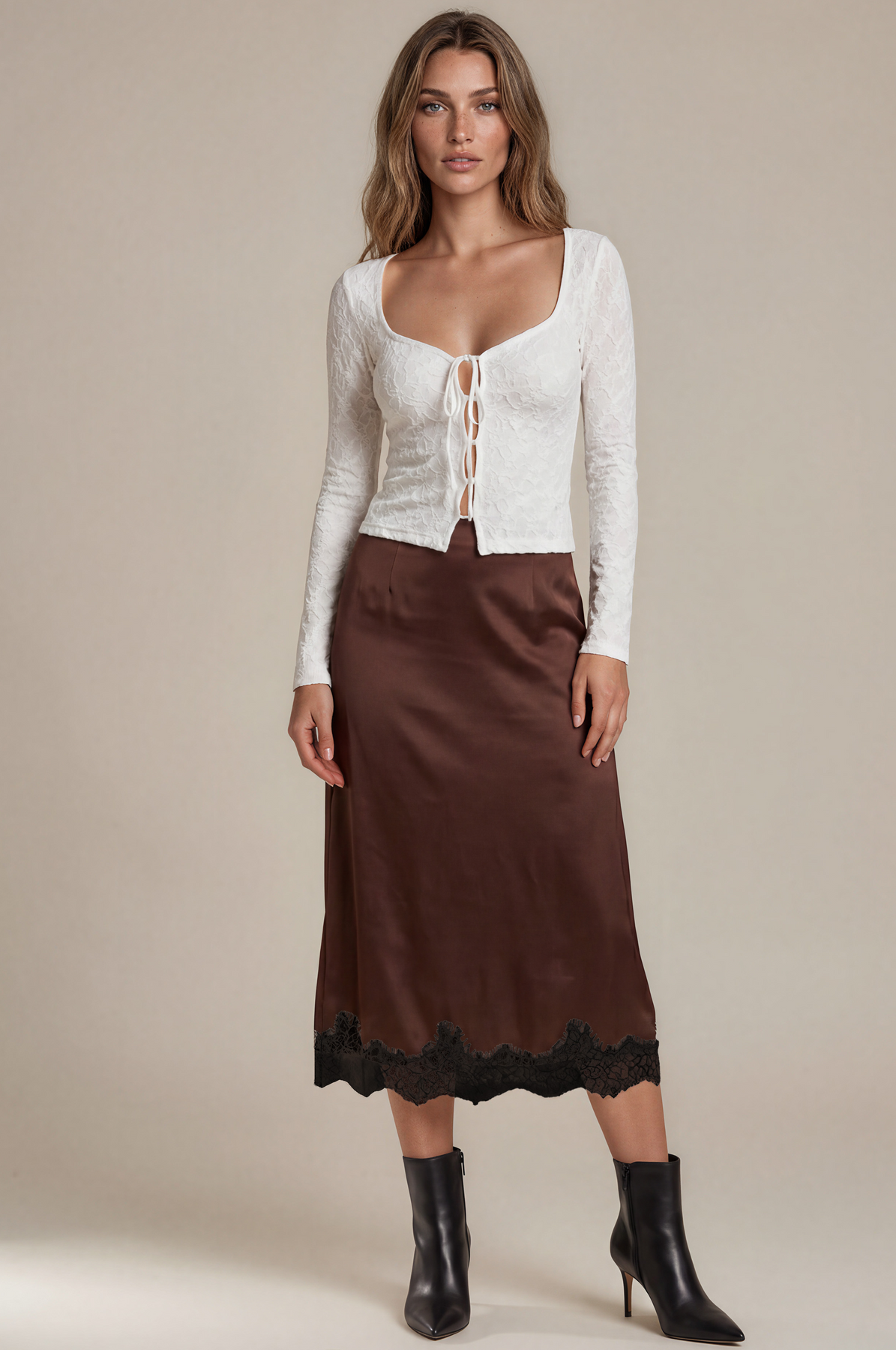 Peppers Lace Trim Skirt