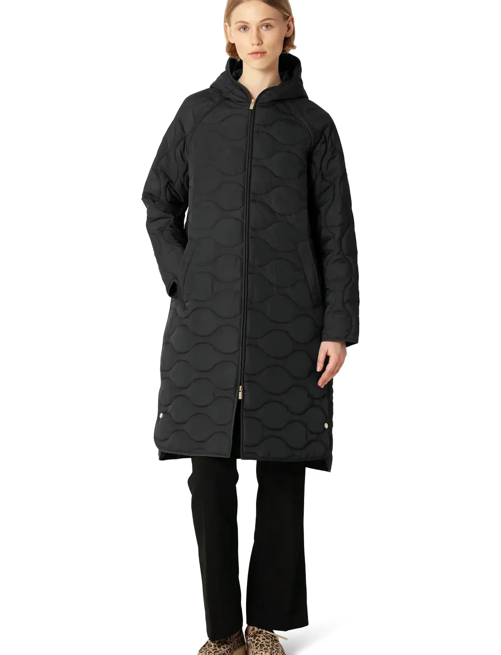 Ilse Jacobsen Long Quilted Hooded Jacket