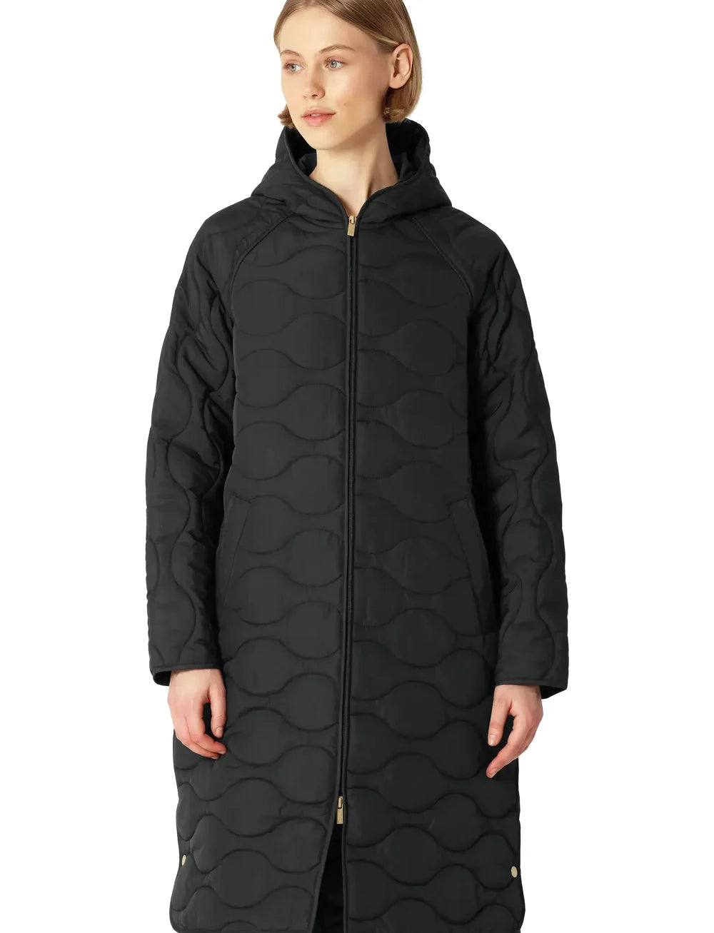 Ilse Jacobsen Long Quilted Hooded Jacket