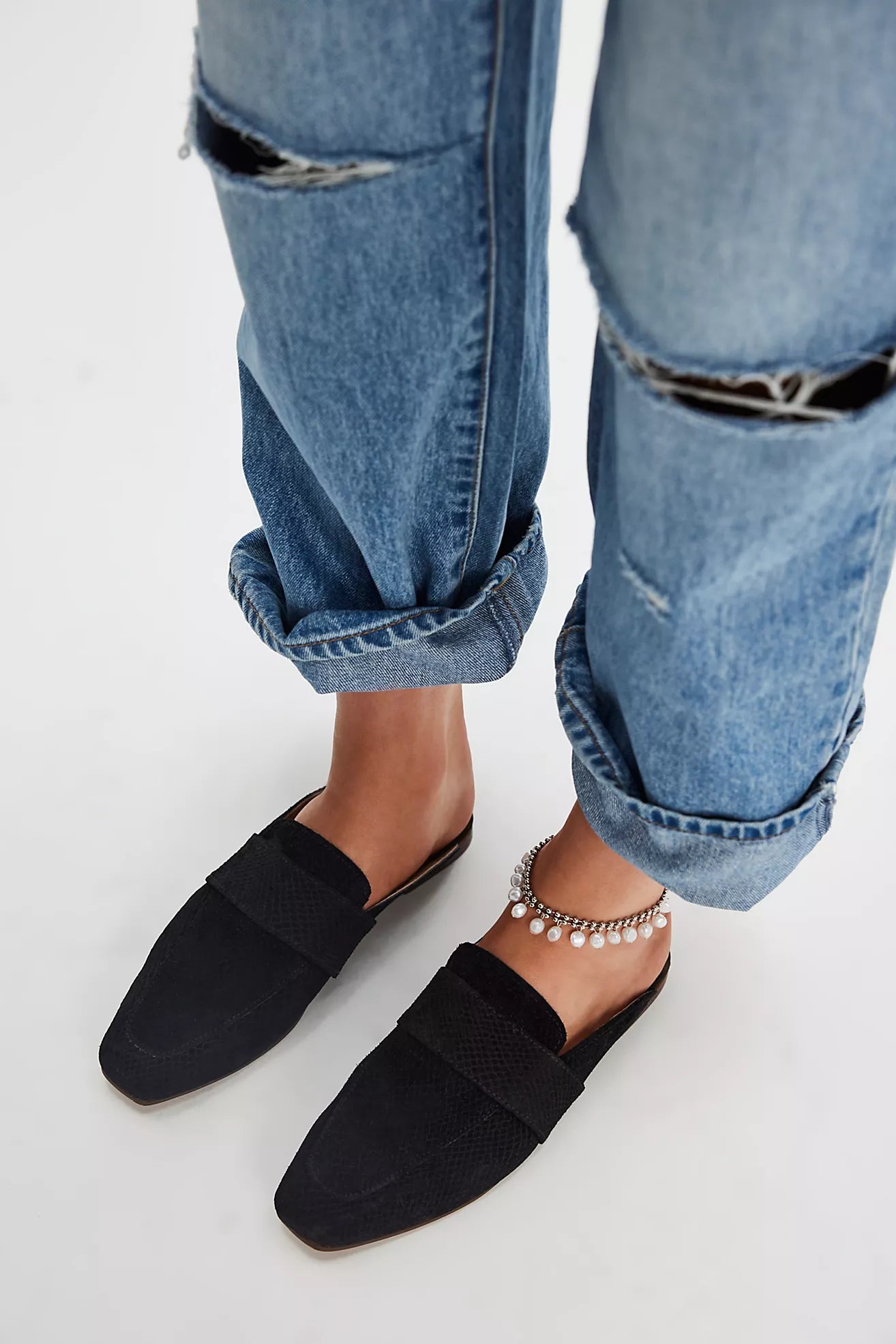 At Ease Suede Snack Embossed Loafer