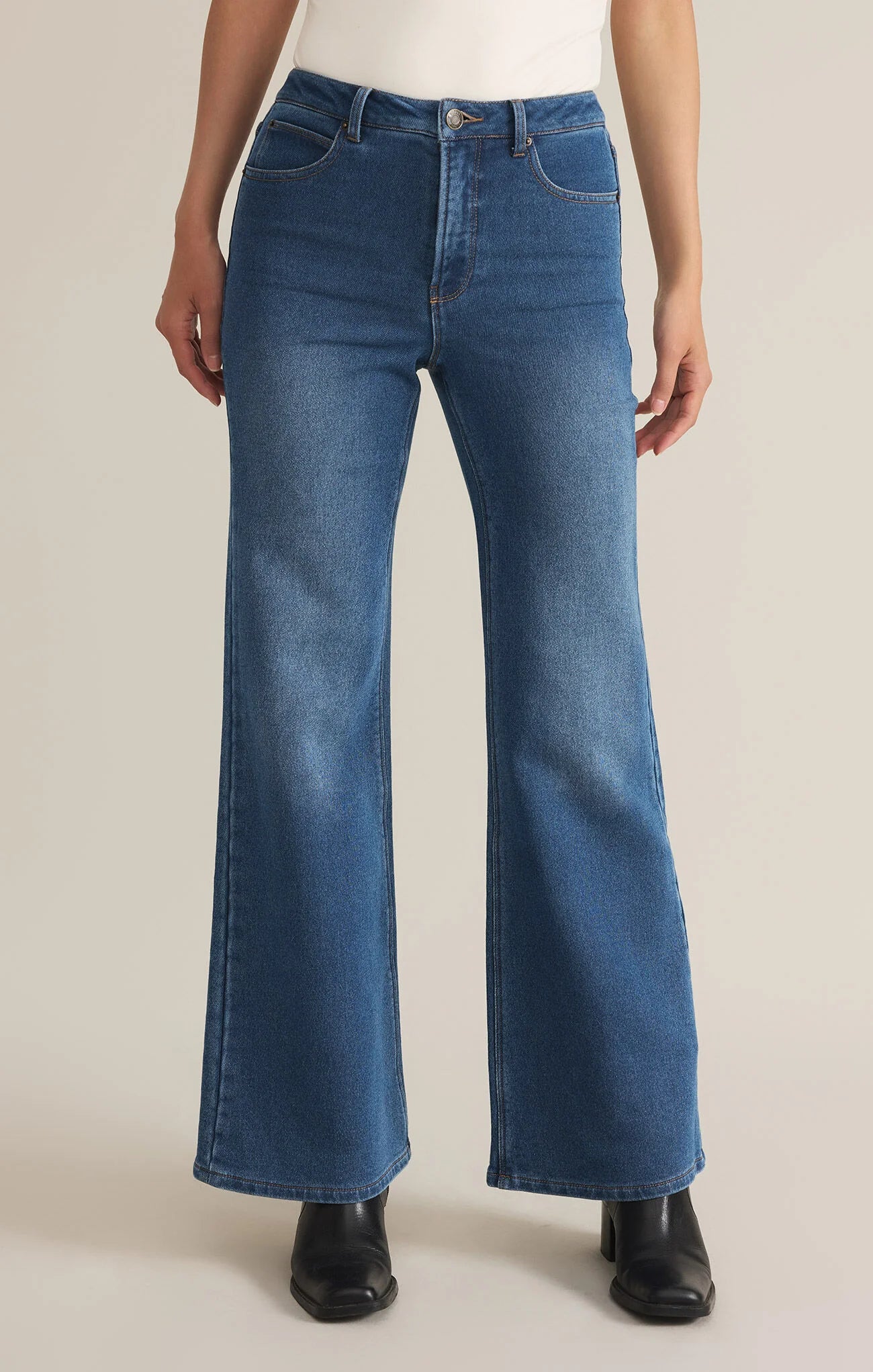 Georgia Relaxed Leg Knit Denim