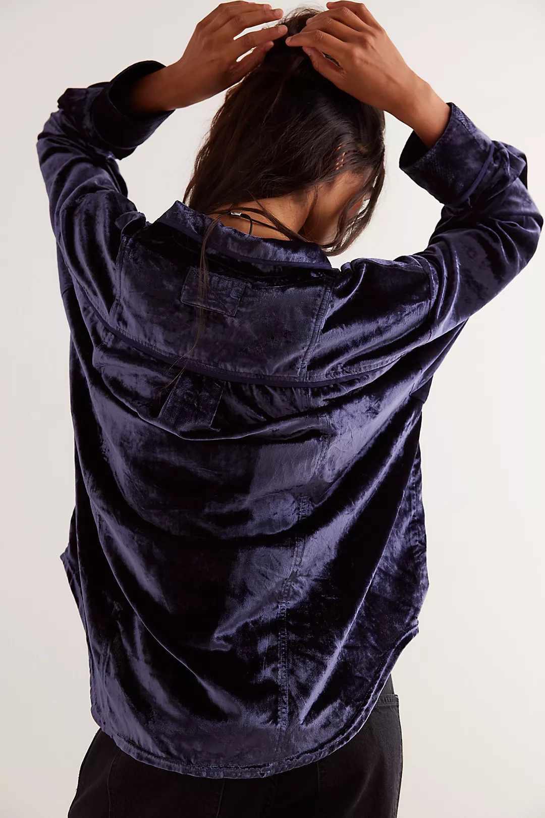 Free People Luxy Solid Velvet Shirt