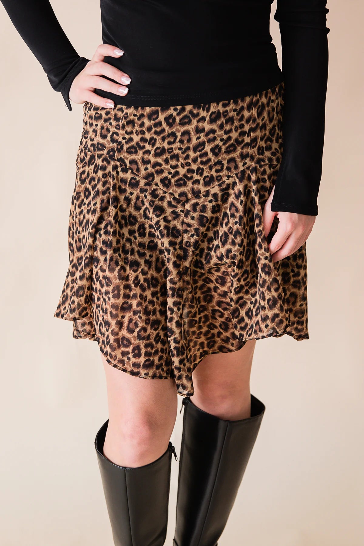 Be Fierce Leopard Flutter Mini Skirt