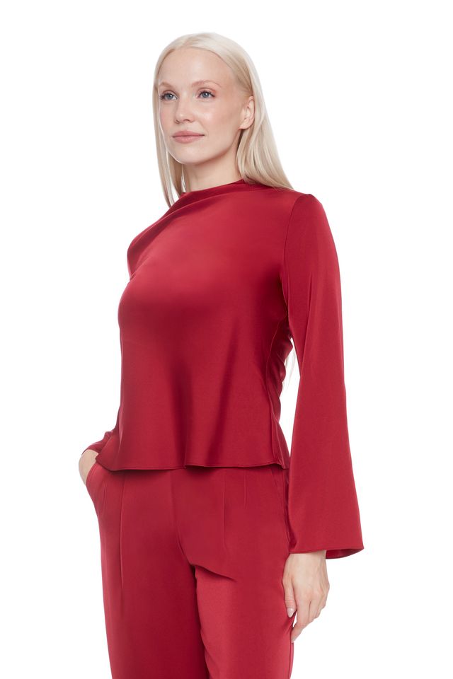 Lindsay Satin Bell Sleeve Top