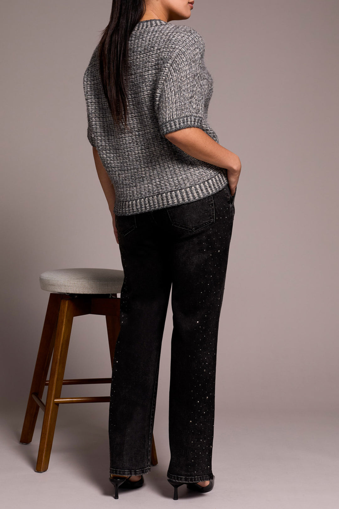 Crew Neck Cap Sleeve Sweater
