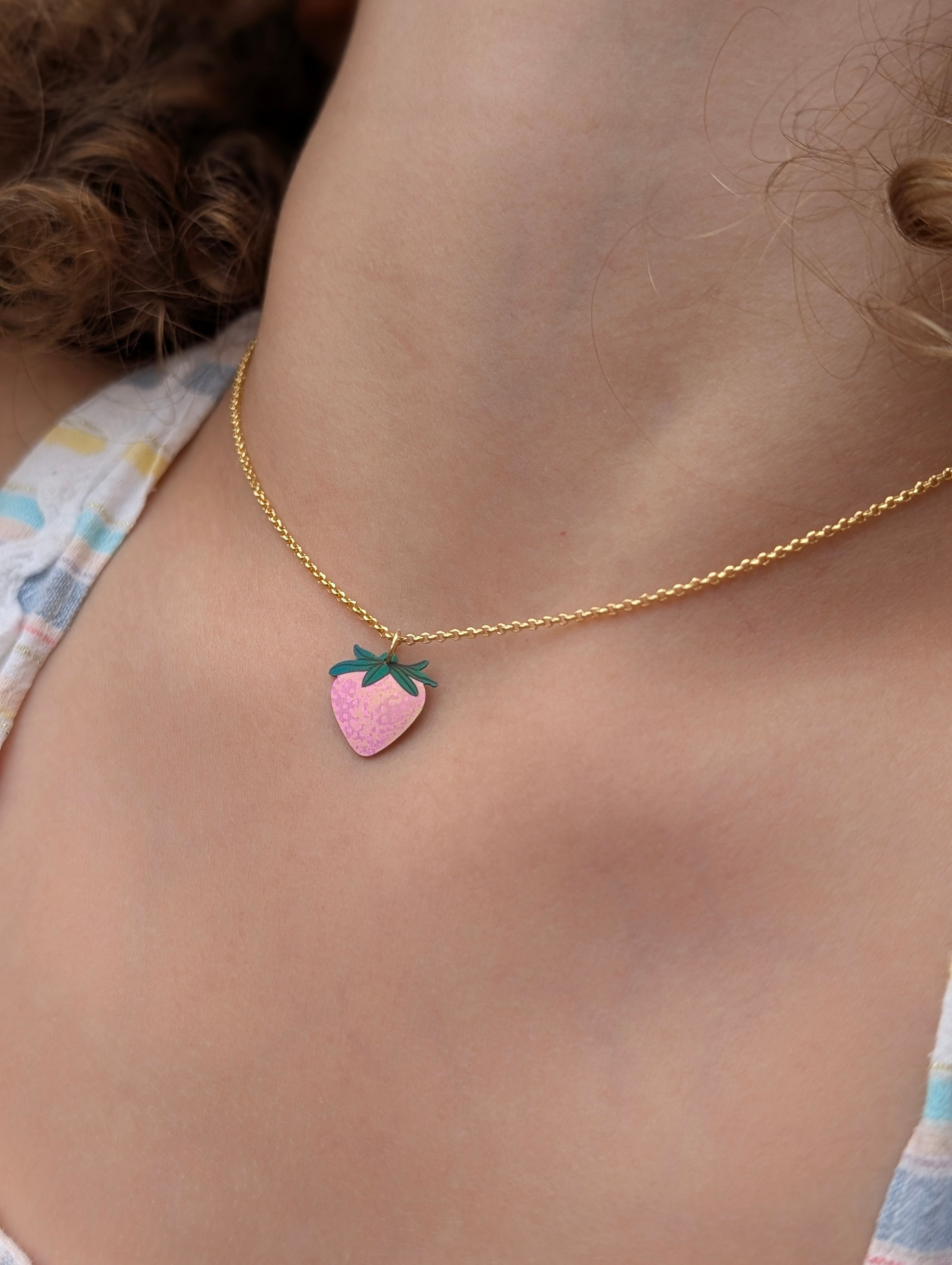 Strawberry Pendant Necklace - Kids