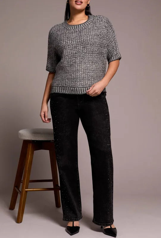 Crew Neck Cap Sleeve Sweater