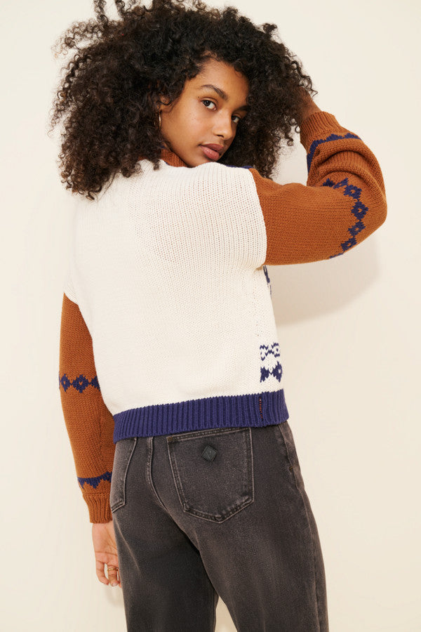 Sweet Rose Jacquard Sweater Jacket