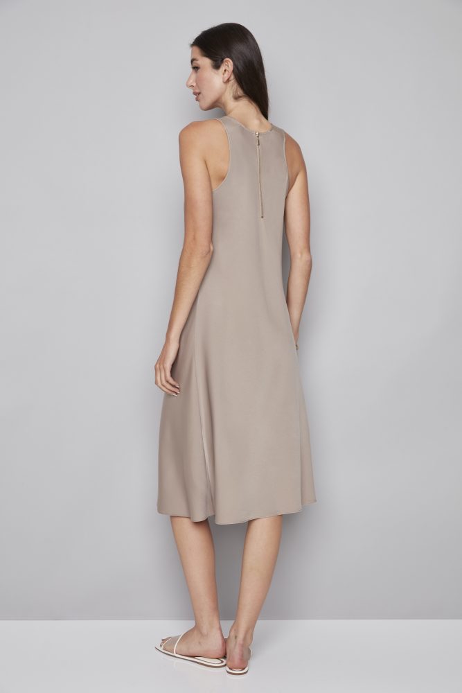 Belize Satin Sleeveless Midi Dress