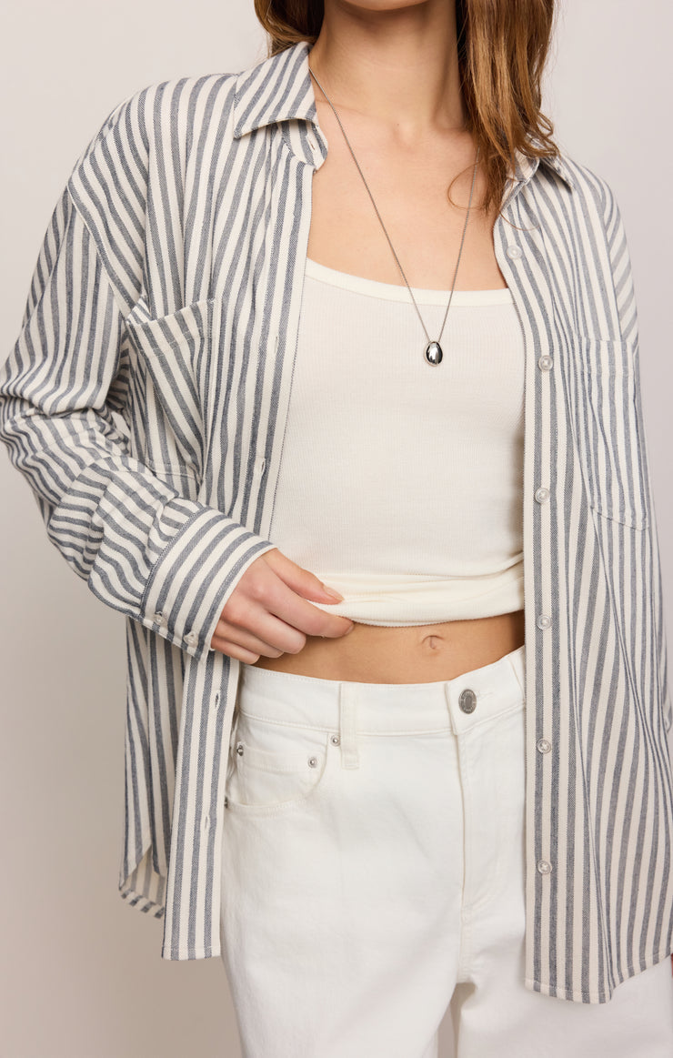 Reese Button Up Striped Top