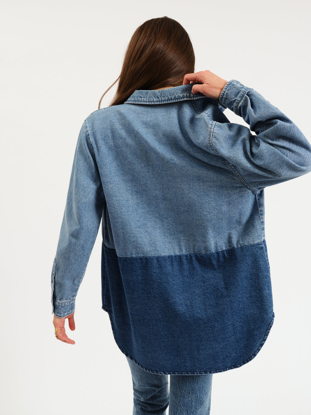 Double Time Long Sleeve Two Tone Shirt