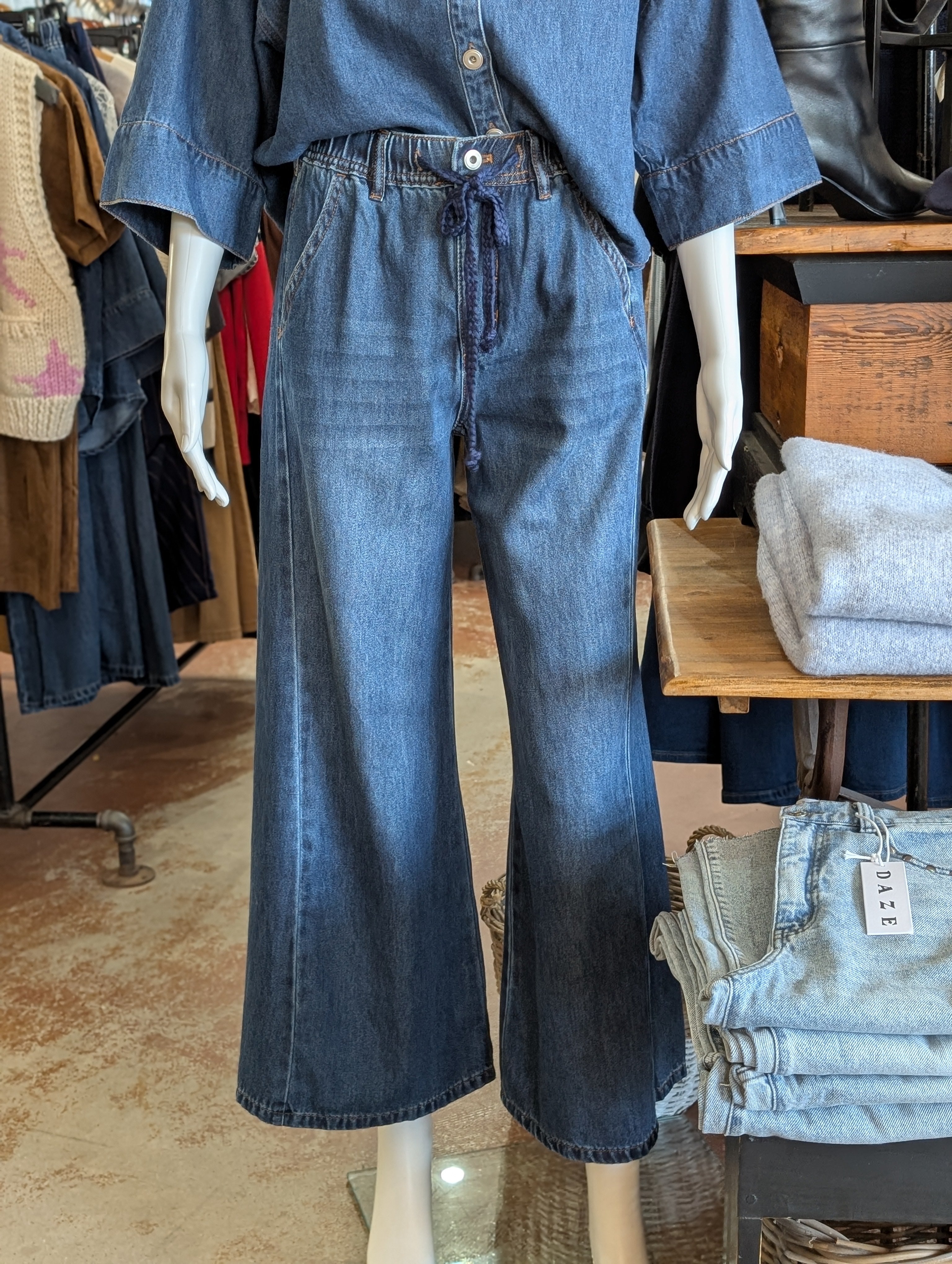 Wide Leg Denim Pants