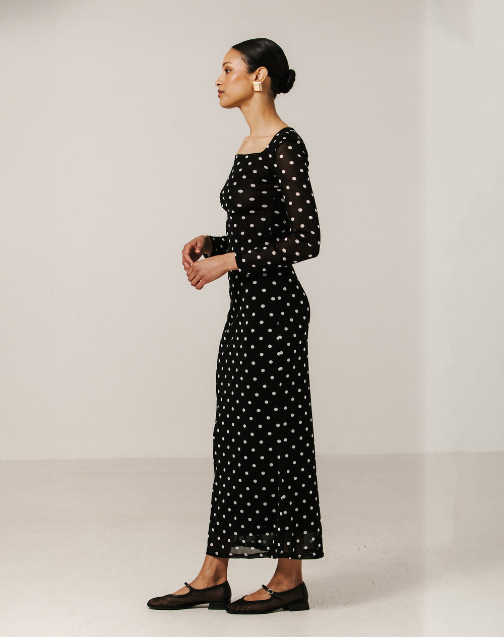 Polkadot Mesh Tube Skirt