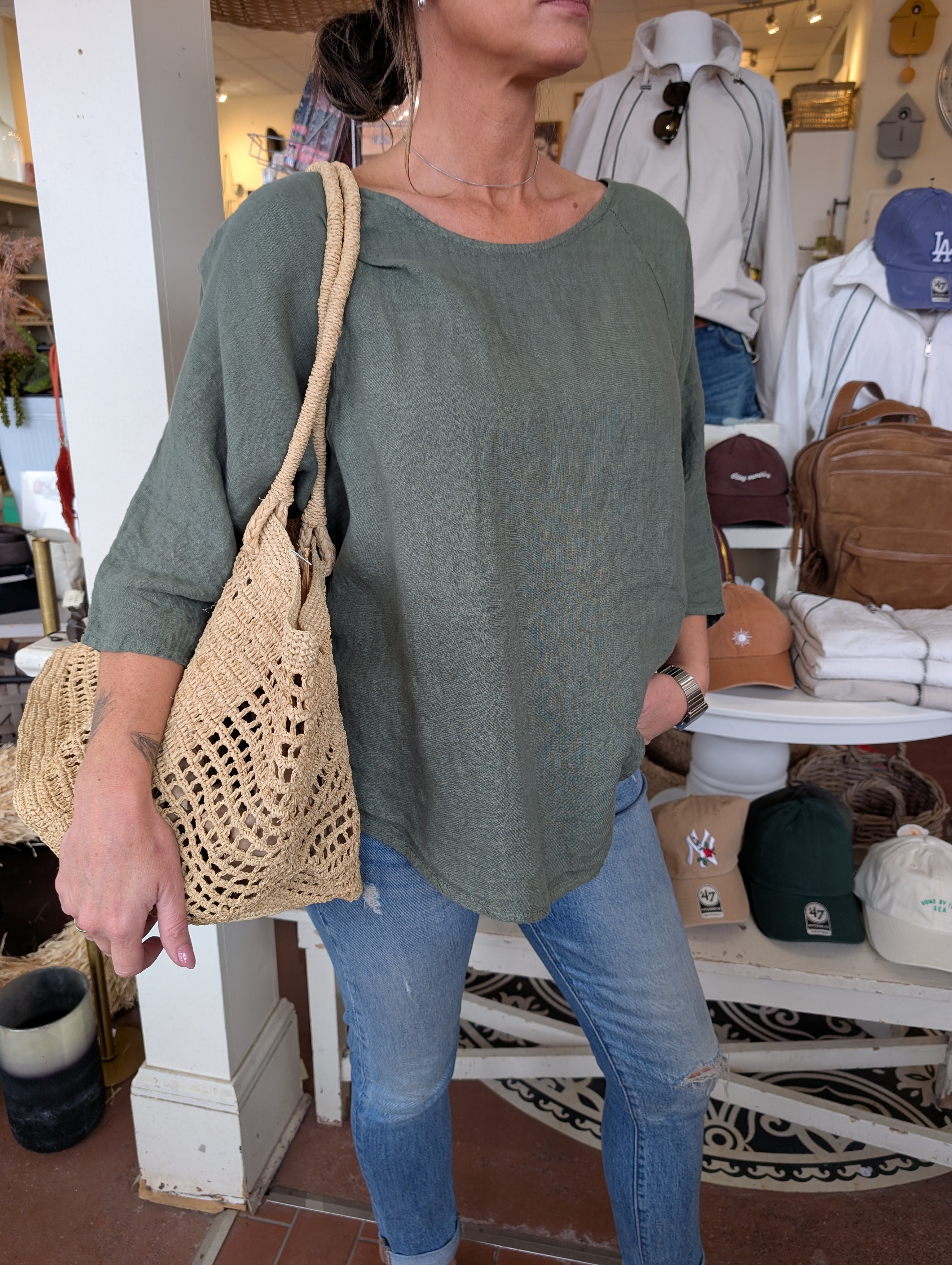 Raglan Linen Top